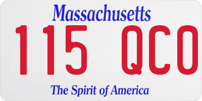 MA license plate 115QC0