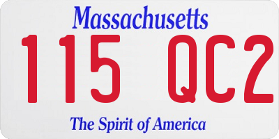 MA license plate 115QC2