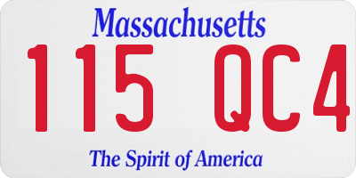 MA license plate 115QC4