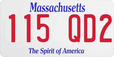 MA license plate 115QD2