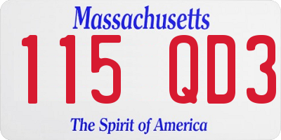 MA license plate 115QD3