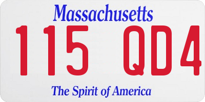 MA license plate 115QD4