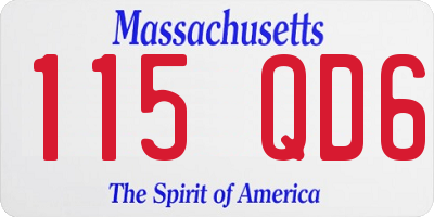 MA license plate 115QD6