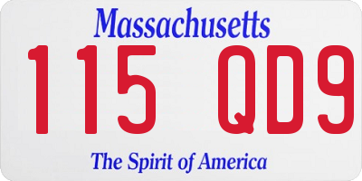 MA license plate 115QD9