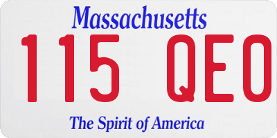 MA license plate 115QE0