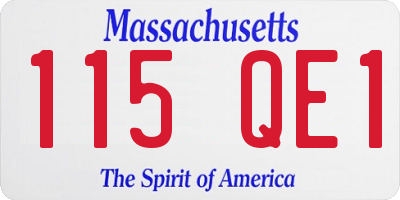 MA license plate 115QE1