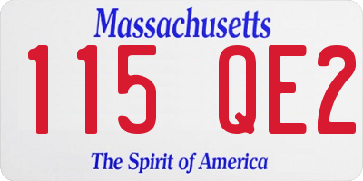MA license plate 115QE2