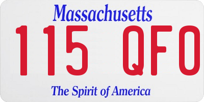 MA license plate 115QF0