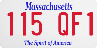 MA license plate 115QF1