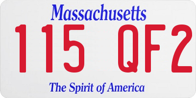 MA license plate 115QF2