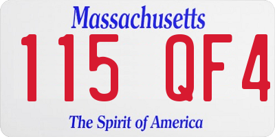 MA license plate 115QF4