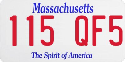 MA license plate 115QF5