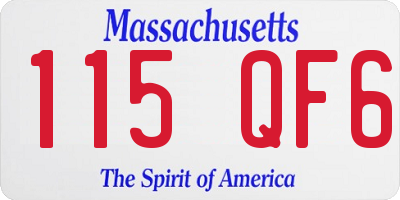 MA license plate 115QF6