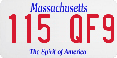 MA license plate 115QF9