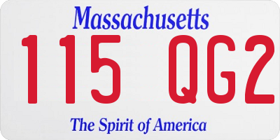 MA license plate 115QG2