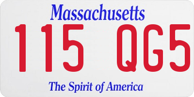MA license plate 115QG5