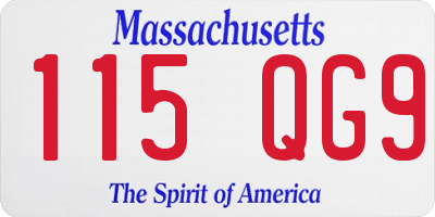 MA license plate 115QG9