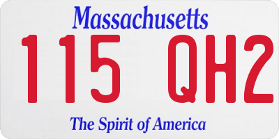 MA license plate 115QH2