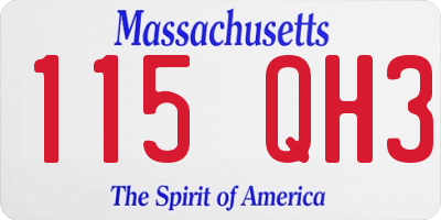 MA license plate 115QH3
