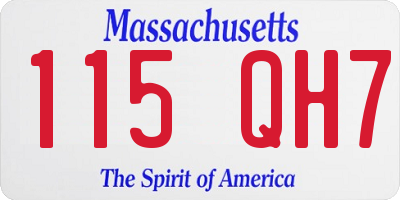 MA license plate 115QH7