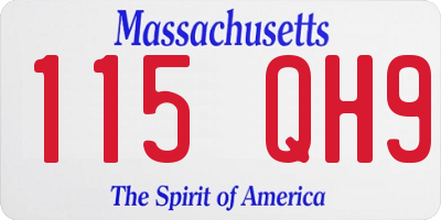 MA license plate 115QH9