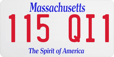 MA license plate 115QI1