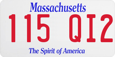 MA license plate 115QI2