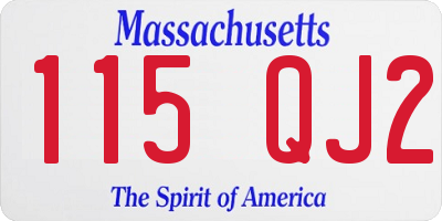 MA license plate 115QJ2
