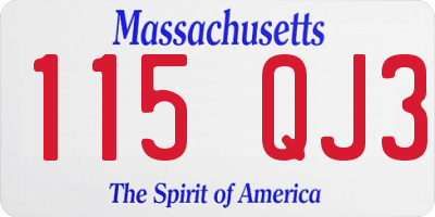MA license plate 115QJ3