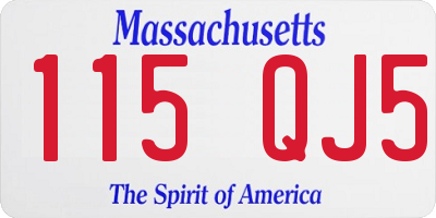 MA license plate 115QJ5