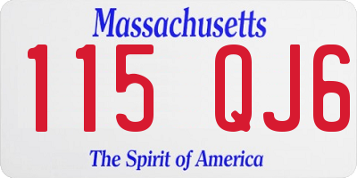 MA license plate 115QJ6