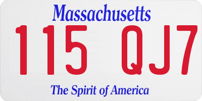 MA license plate 115QJ7
