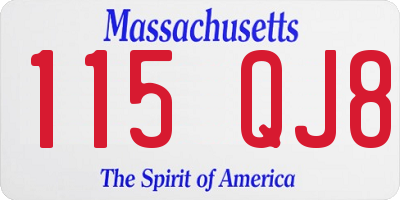 MA license plate 115QJ8