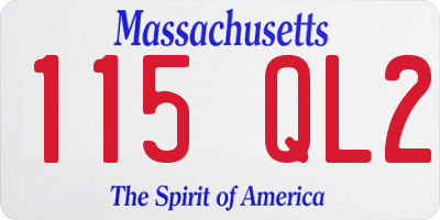 MA license plate 115QL2