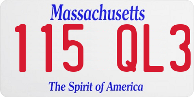 MA license plate 115QL3