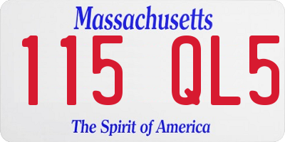 MA license plate 115QL5