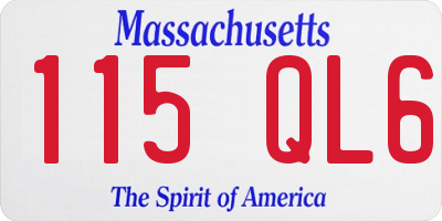 MA license plate 115QL6