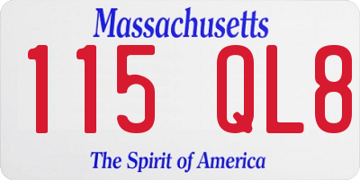 MA license plate 115QL8