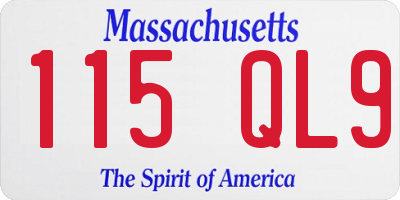 MA license plate 115QL9