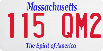 MA license plate 115QM2