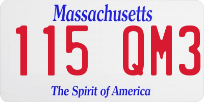MA license plate 115QM3