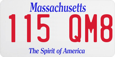 MA license plate 115QM8