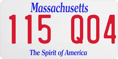 MA license plate 115QO4