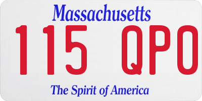 MA license plate 115QP0