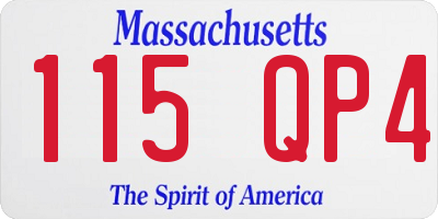 MA license plate 115QP4