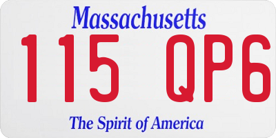 MA license plate 115QP6