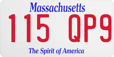 MA license plate 115QP9