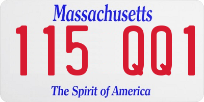 MA license plate 115QQ1