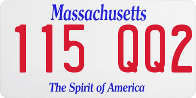 MA license plate 115QQ2