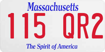 MA license plate 115QR2
